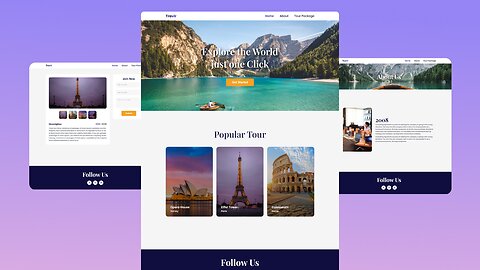 Tour and Travel Website Design Using HTML CSS & JavaScript || Free Source Code