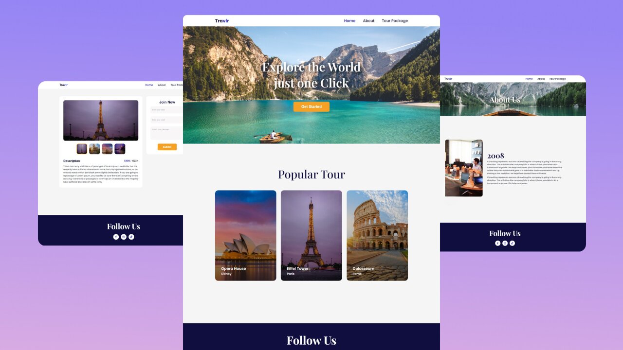 Tour and Travel Website Design Using HTML CSS & JavaScript || Free Source Code