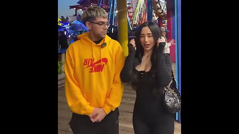 GROWN WOMAN HOLDS NEON HOSTAGE 💀 TO DO CRINGE TIKTOK DANCE