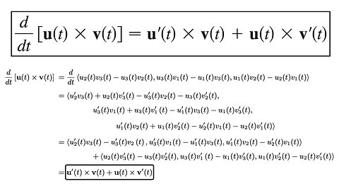Exercise 4: Proof of Formula 5: Derivative of Cross Product of Vector Functions by Components