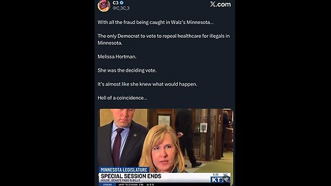 ONLY Dem to vote against healthcare funds to Minnesota illegals- ASSASSINATED 4 DAYS LATER!