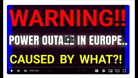 Why The Power Outage In Europe Disturbs Me - Minutes Of Horror