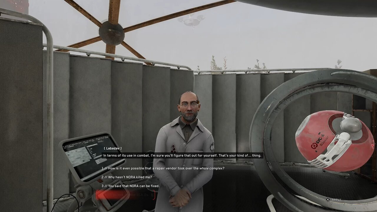 Russian scientist speaking English dialogue