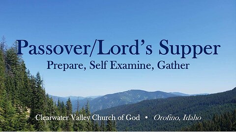 Passover/Lords Supper