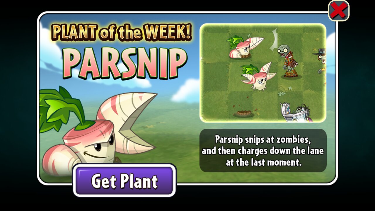 Plants vs Zombies 2 - Plant of the Week - Parsnip - August 2025