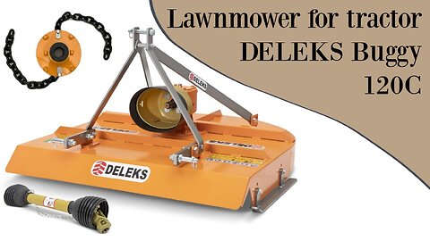 Unpacking and testing of the lawnmower for tractor Deleks Buggy 120C