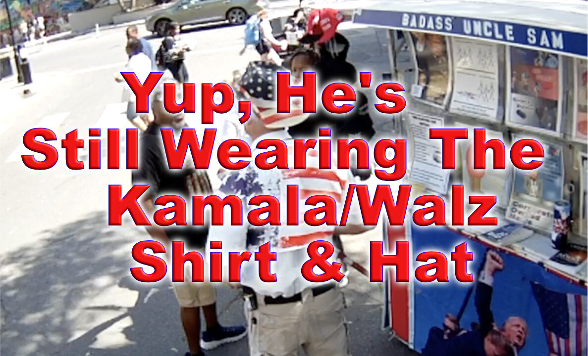 Yup, He's Still Wearing The Kamala Shirt & Hat