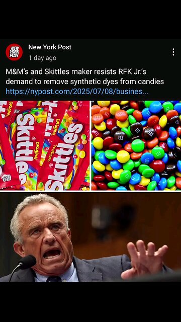 RFk JR Vs M&M And Skittles Candy Red Dyes Yellow Dye Robert Kennedy Junior
