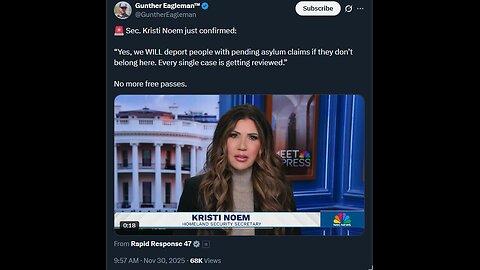 🚨 Sec. Kristi Noem just confirmed:“Yes, we WILL deport people with pending asylum