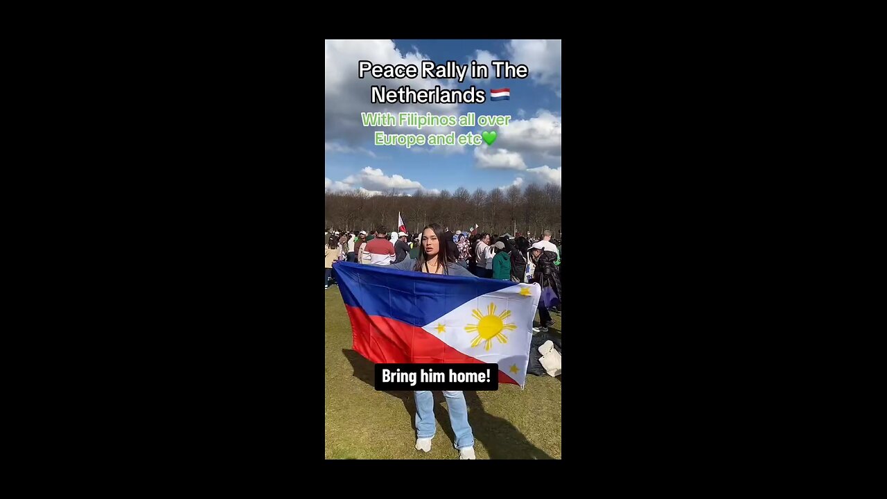 Peace rally in the Netherlands 🇳🇱 Pilipino's all over Europe show support and love to FPRRD.