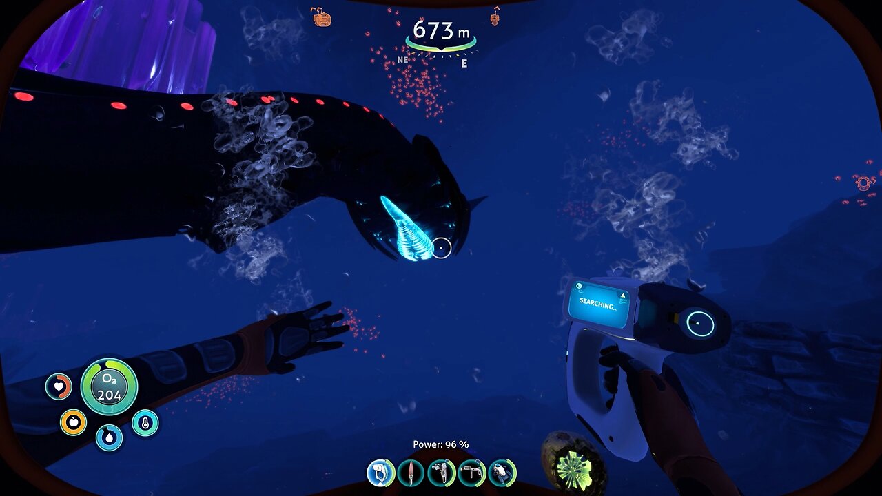 Trying to scan a Shadow leviathan isn’t easy (Subnautica: Below Zero)