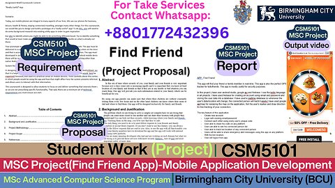Client Work (Project)|CSM5101 Final Year Project Find Friend Mobile App| Birmingham City University