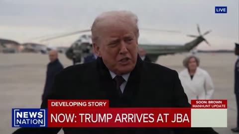 Trump speaks to reporters following dignified transfer of National Guard troops killed in Syria