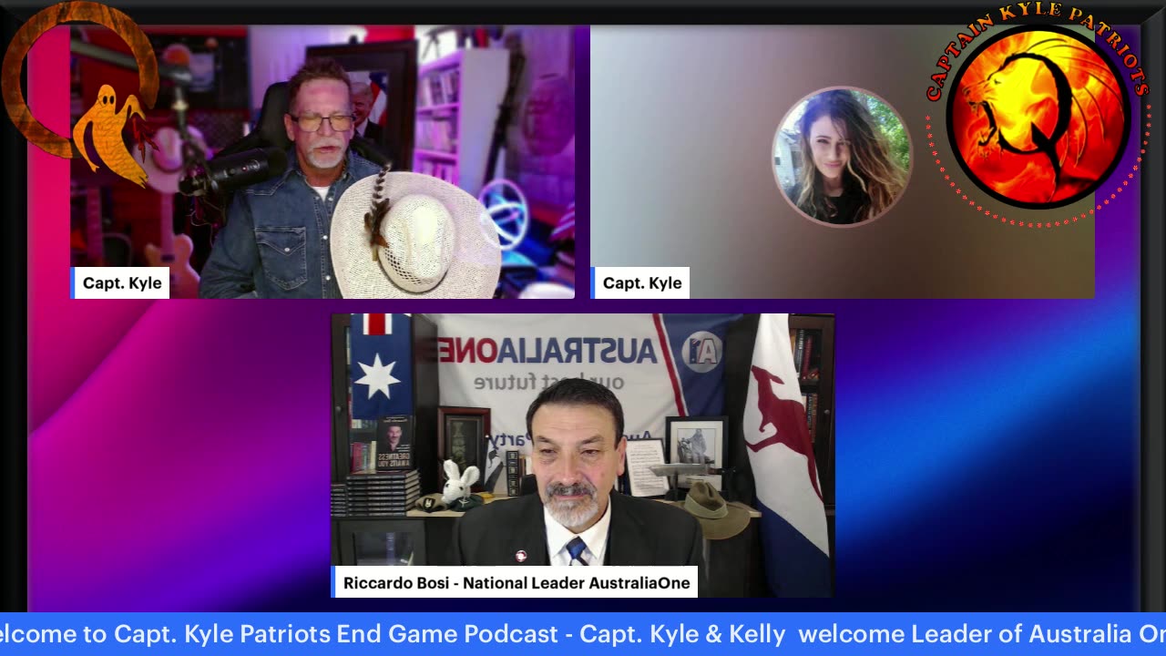 Capt Kyle & Kelly resume our biweekly Round Table w Australia Party's leader LTC Riccardo Bosi!