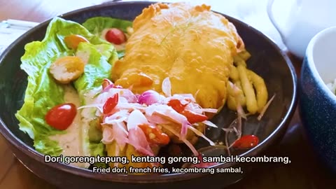 Aesthetic Cafe │ Fish and Chips Kecombrang - Kopitagram Tenggilis │ ASMR Cafe