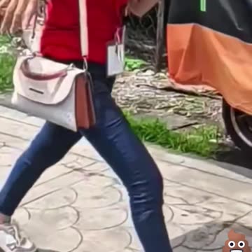 She step on to something