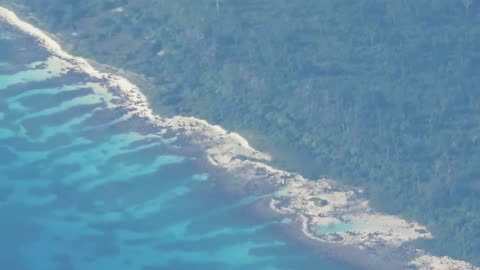 Rare footage of a plane flying over North Sentinel Island.