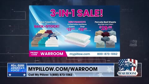 Go To MyPillow.com/warroom And Check Out The WarRoom Posse Exclusive 3-In-1 Sale!