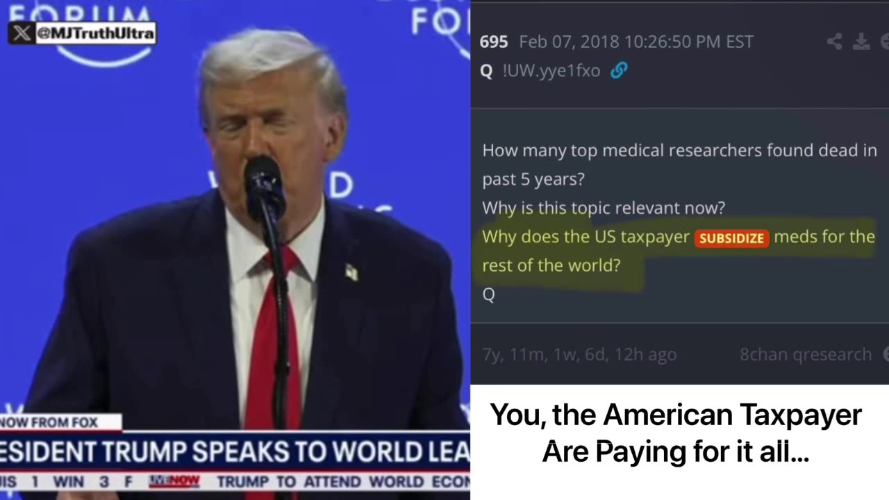 President Trump: The US taxpayer SUBSIDIZE meds for the rest of the world