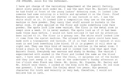 JOE STELKER, Sworn In For The Defendant, 96th To Testify