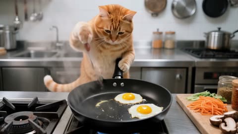 Ginger and Mama Cat Were Selling Bibimbap to Save Up for a Gift…! 🥘🐶💛 #ai