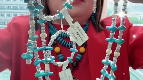 250605-8 Natural Turquoise & Pearl Set: Exquisite Elegance