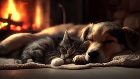 Cozy Companions by the Fire