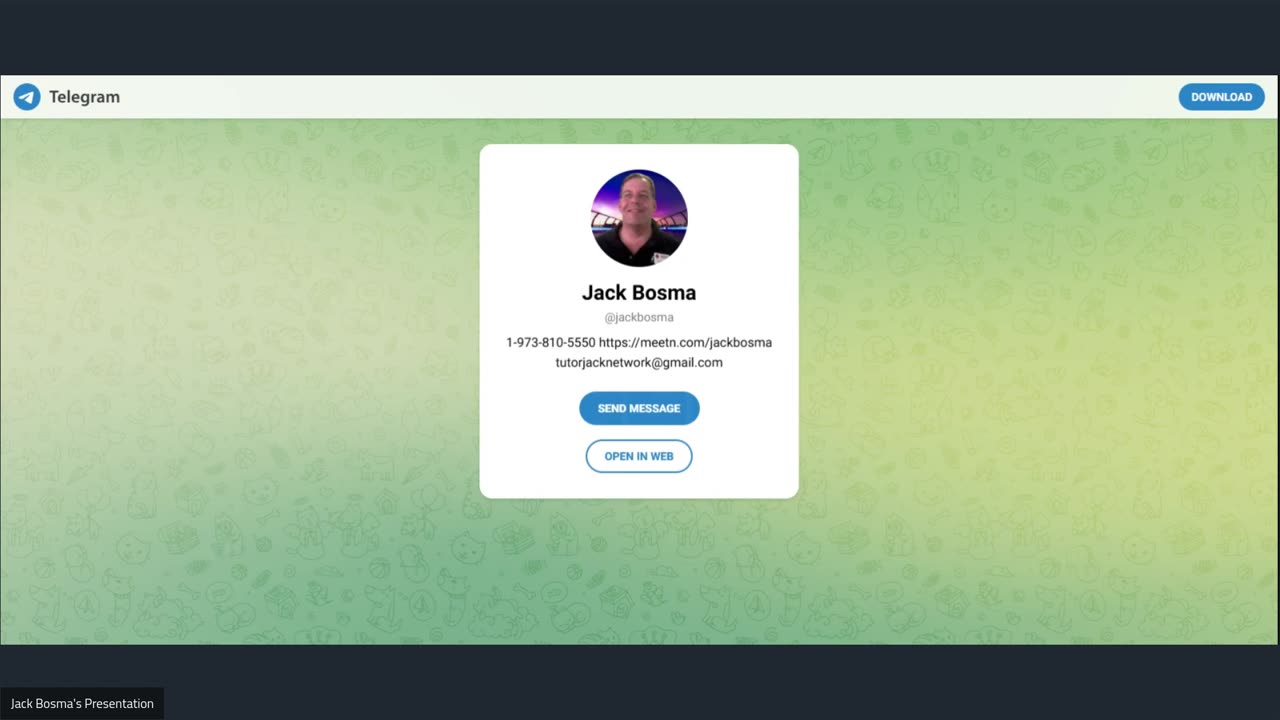 Telegram Friend: Jack Bosma
