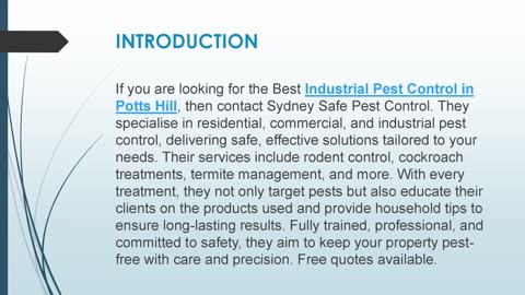 Best Industrial Pest Control in Potts Hill