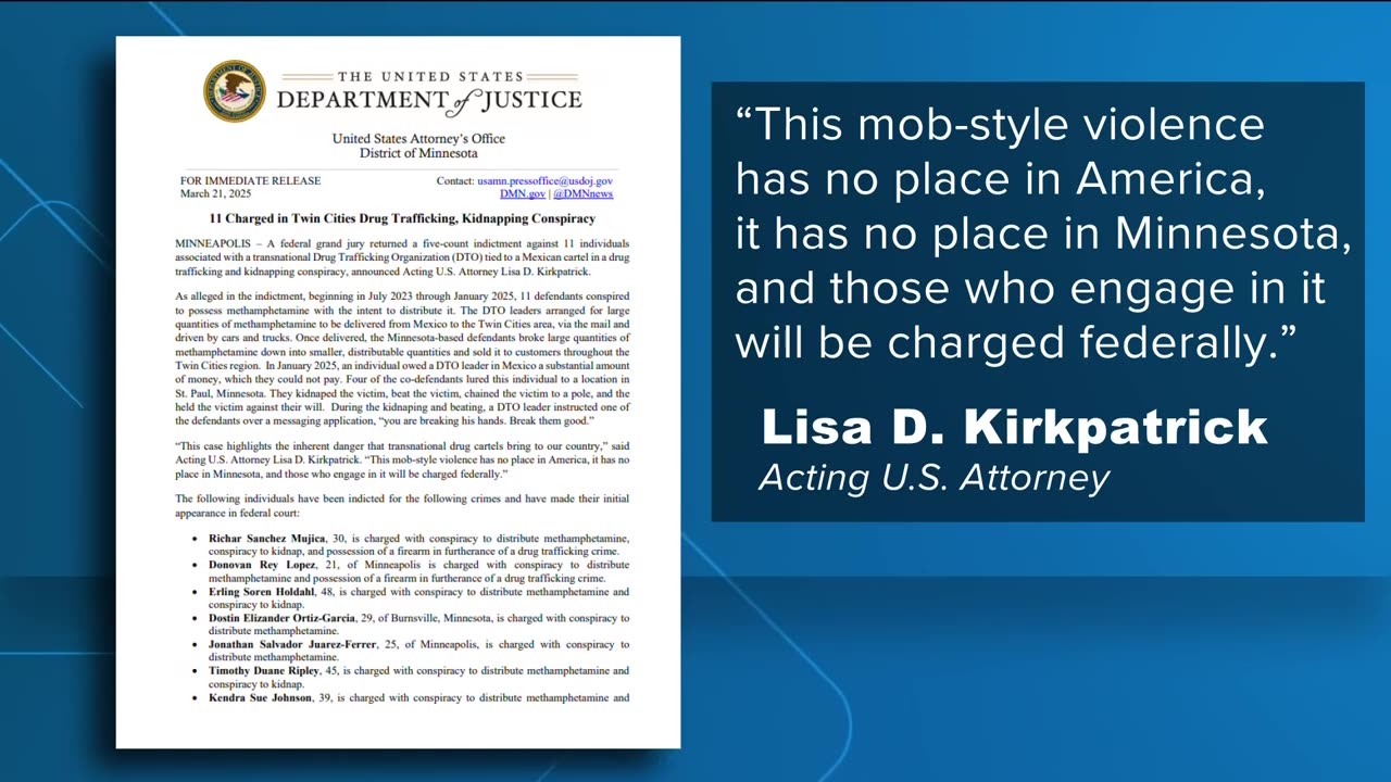 MN Sanctuary City: 11 charged in connection to drug trafficking, kidnapping cartel conspiracy