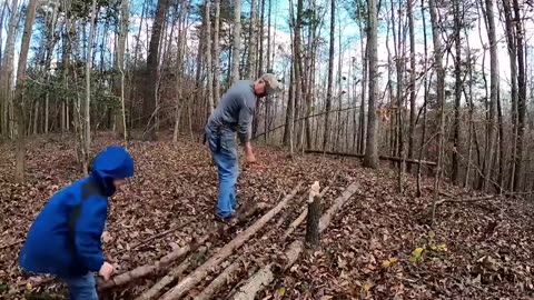1 Year in Log Cabin Survival Shelter part1