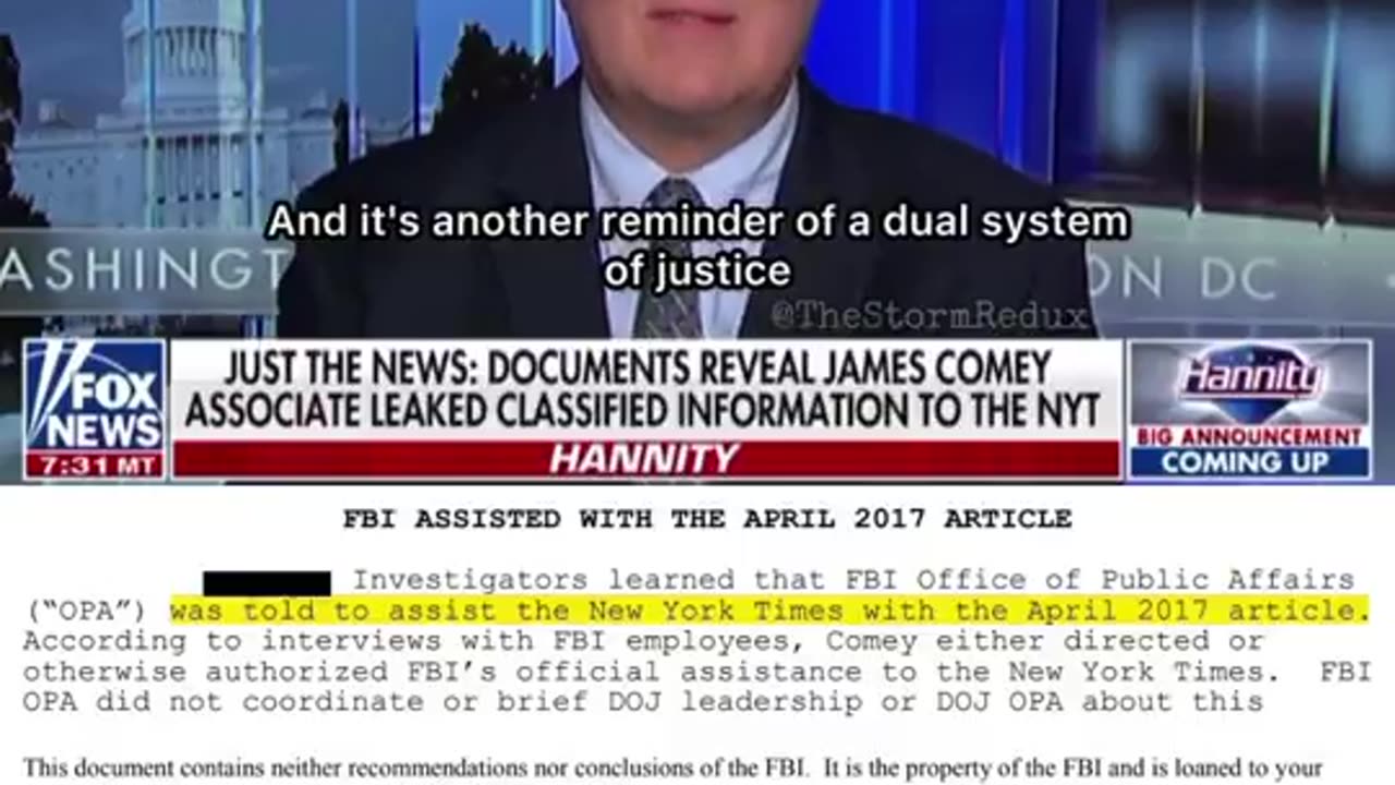 🚨 WOW! James Comey has just been exposed for ORDERING the FBI to leak classified