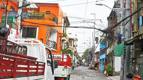 Morning View on A. Luna Street in San Juan City in the Philippines