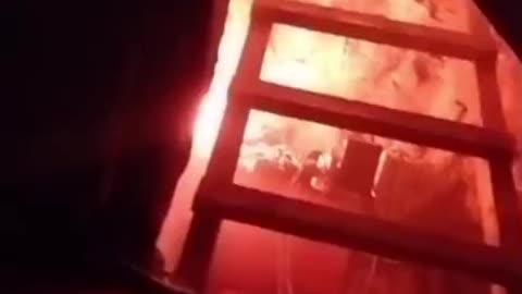Russians Trapped Inside of Burning Dugout