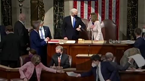 Pence certifies Biden as President, Pence is coined and elbow bump Pelosi