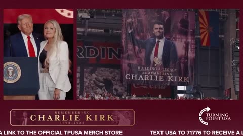 Charlie Kirk’s wife, Erika Kirk, joins Trump on stage