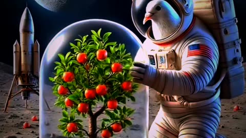 Pigion and farmer going to space