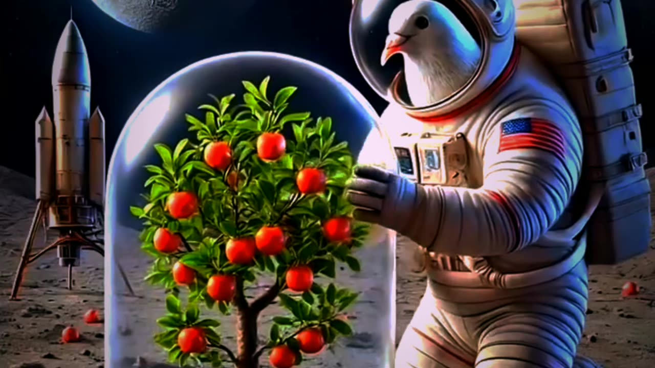Pigion and farmer going to space