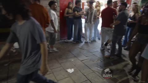 Fight breaks out 6th Street Austin TX 8-31-2025 #fight #brawl #laborday #fights