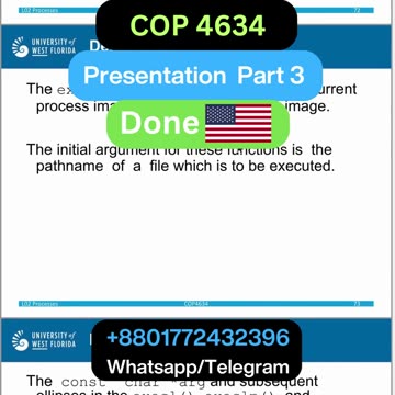 Student Work(Presentation) | COP 4634 Part 3 Process Concepts Presentation | Operating Systems | UWF
