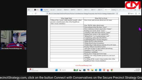 Precinct Strategy Who provides a political strategy? Dan Schultz November 10 2025
