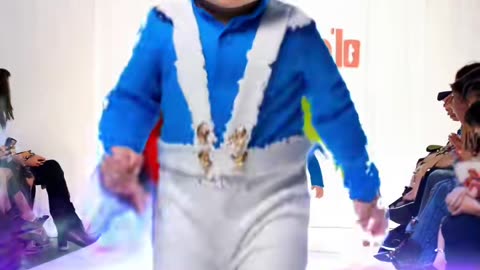 Baby Smurf SLAYS the Ultimate Fashion Show! #baby #ai #fyp #smurf