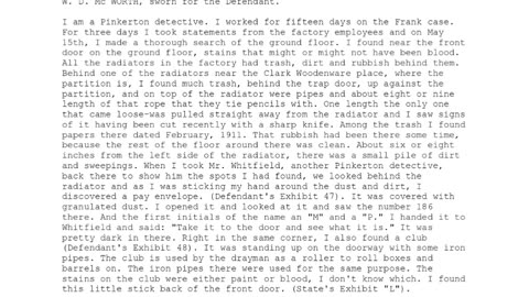 W D MCWORTH, Sworn In For The Defendant, 99th To Testify