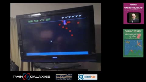 Atari 2600 NTSC - Cosmic Swarm - Game 1 B/B - 22,202 *WORLD RECORD*