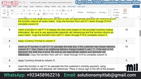 Exp22 Excel Ch02 Cumulative Furniture Sales | Exp22_Excel_Ch02_Cumulative_Furniture_Sales