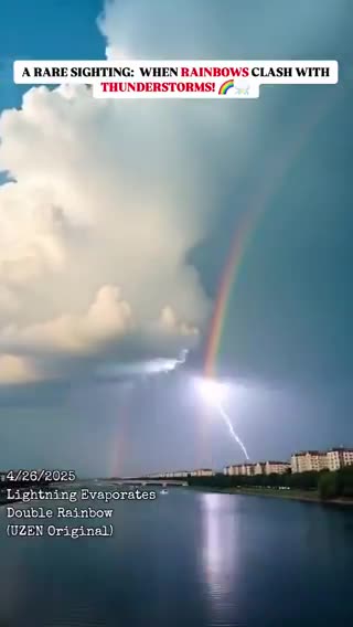 miguelifornia - This is awesome 🌈 🌩What happens when rainbow clashes with thunderstorms.