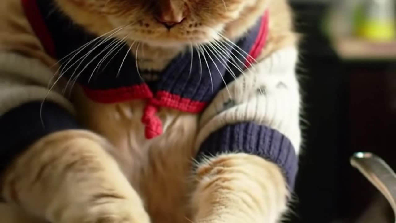 Vegetarian cat cutting zucchini and cooking with carrots 😺🥘🥕