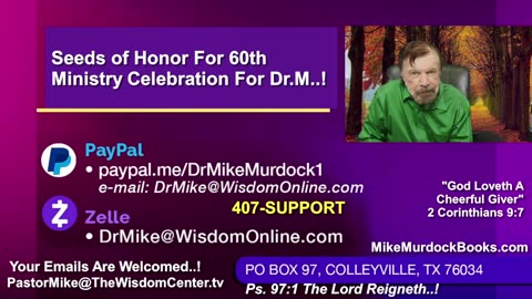 Wed. Aug. 13 - Mike Murdock School of Ministry...!!!