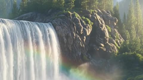 Shorts Relaxing Waterfall in Colorado Mountains with Rainbow | 4K Nature Ambience for Sleep