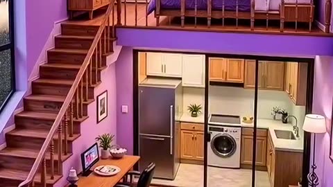 Dreamy Purple Loft Apartment Ambience